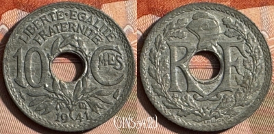 Франция 10 сантимов 1941 года, KM# 895, 247s-064