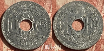 Франция 10 сантимов 1941 года, KM# 895, 251p-058 ♛