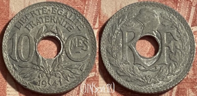 Франция 10 сантимов 1941 года, KM# 895, 252p-108