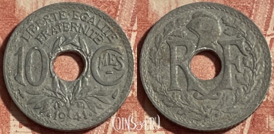 Франция 10 сантимов 1941 года, KM# 895, 252p-125