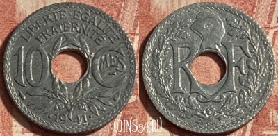Франция 10 сантимов 1941 года, KM# 895, 252p-144