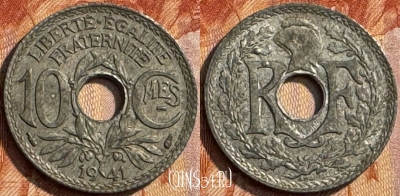 Франция 10 сантимов 1941 года, KM# 895, 281s-060