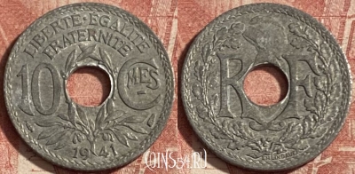 Франция 10 сантимов 1941 года, KM# 895, 282p-102 ♛