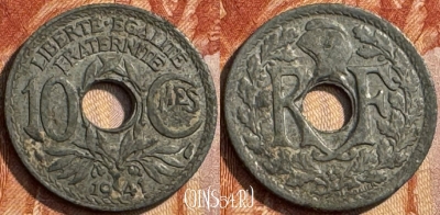 Франция 10 сантимов 1941 года, KM# 895, 285s-062