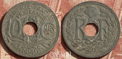 Франция 10 сантимов 1941 года, KM# 895, 296p-058 ♛