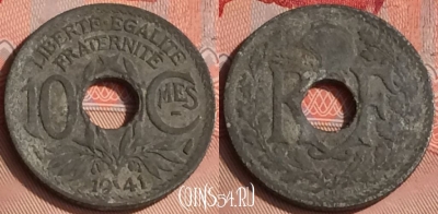 Франция 10 сантимов 1941 года, KM# 895, 309o-125