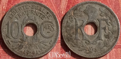 Франция 10 сантимов 1941 года, KM# 895, 344o-097