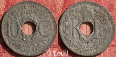 Франция 10 сантимов 1941 года, KM# 895, 345o-080