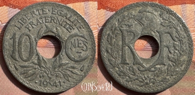 Франция 10 сантимов 1941 года, KM# 895, 345s-063