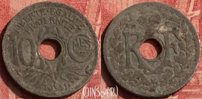 Франция 10 сантимов 1941 года, KM# 895, 364o-081
