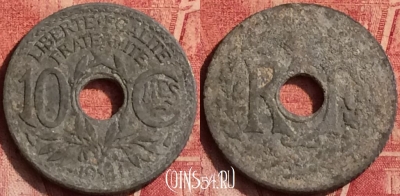 Франция 10 сантимов 1941 года, KM# 895, 370o-136