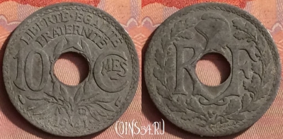 Франция 10 сантимов 1941 года, KM# 895, 433o-005
