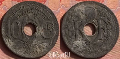 Франция 10 сантимов 1941 года, KM# 895, 433o-029