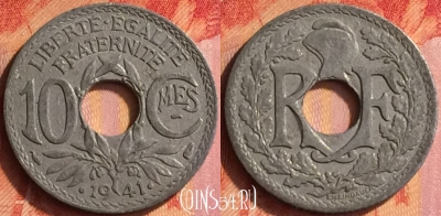 Франция 10 сантимов 1941 года, KM# 895, 436o-014