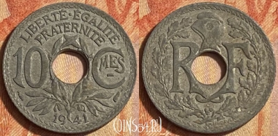 Франция 10 сантимов 1941 года, KM# 895, 446o-088