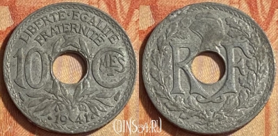 Франция 10 сантимов 1941 года, KM# 895, 447o-074