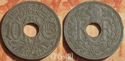 Франция 10 сантимов 1941 года, KM# 895, 448o-021