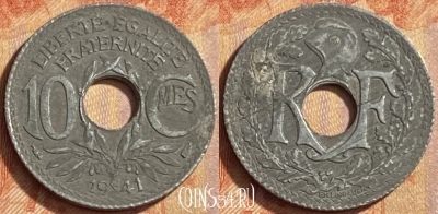Франция 10 сантимов 1941 года, KM# 895, 451o-025