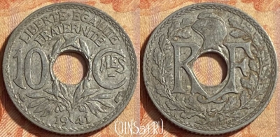 Франция 10 сантимов 1941 года, KM# 895, 451o-042