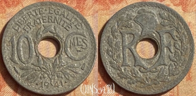 Франция 10 сантимов 1941 года, KM# 895, 451o-043
