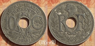Франция 10 сантимов 1941 года, KM# 895, 451o-046 ♛