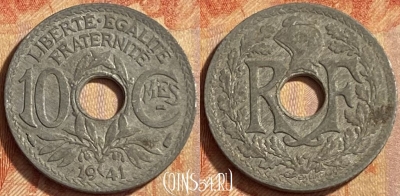 Франция 10 сантимов 1941 года, KM# 895, 451o-055