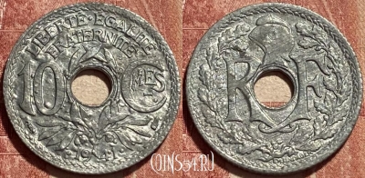 Франция 10 сантимов 1941 года, KM# 895, 461q-374 ♛