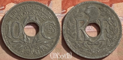 Франция 10 сантимов 1941 года, KM# 895, 486р-119 ♛