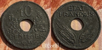 Франция 10 сантимов 1941 года, KM# 898, 286s-129