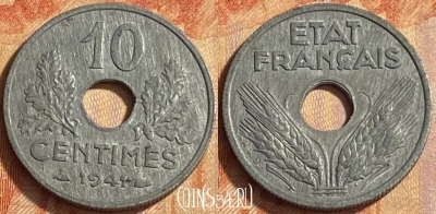 Франция 10 сантимов 1941 года, KM# 898, 450o-024 ♛