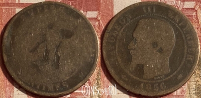 Франция 10 сантимов 1856 года, KM# 771, 226p-134