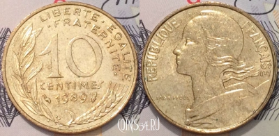 Франция 10 сантимов 1989 года, KM 929, 41-025