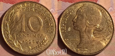 Франция 10 сантимов 1995 года, KM# 929, 432-037