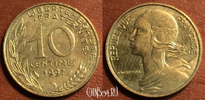 Франция 10 сантимов 1997 года, KM# 929, 042-049