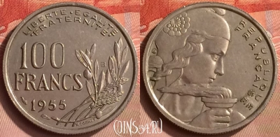 Франция 100 франков 1955 года, KM# 919, 157m-032
