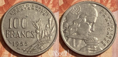 Франция 100 франков 1955 года, KM# 919, 480р-131