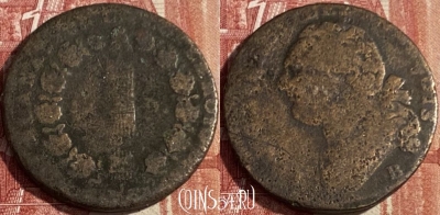 Франция 12 денье 1791-1793 B, KM# 600, 405p-058 ♛