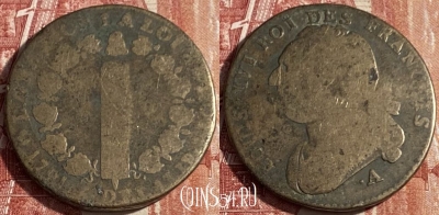 Франция 12 денье 1791 A, KM# 600, 405p-033 ♛
