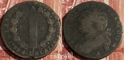 Франция 12 денье 1792 A, KM# 600, 401p-131 ♛