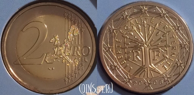 Франция 2 евро 2006 года, KM# 1289, BU, 401n-066 ♛