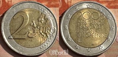 Франция 2 евро 2008 года, KM# 1459, 468s-672