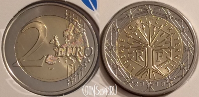 Франция 2 евро 2010 года, KM# 1414, BU, 401n-098 ♛