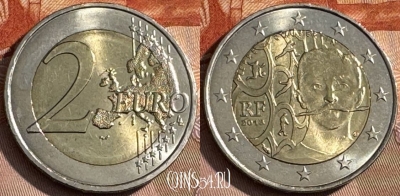 Франция 2 евро 2013 года, KM# 2102, 468s-668