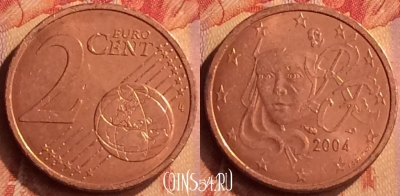 Франция 2 евроцента 2004 года, KM# 1283, 067n-050