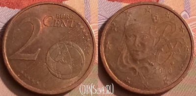 Франция 2 евроцента 2013 года, KM# 1283, 448-004