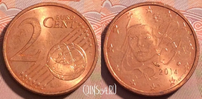 Франция 2 евроцента 2014 года, KM# 1283, 119c-067