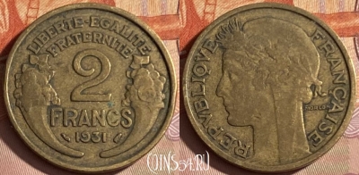 Франция 2 франка 1931 года, KM# 886, 311p-122 ♛