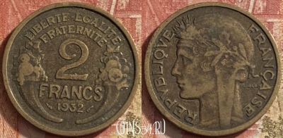 Франция 2 франка 1932 года, KM# 886, 065p-085