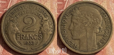 Франция 2 франка 1932 года, KM# 886, 112p-088