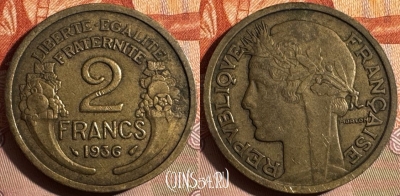 Франция 2 франка 1936 года, KM# 886, 352s-027